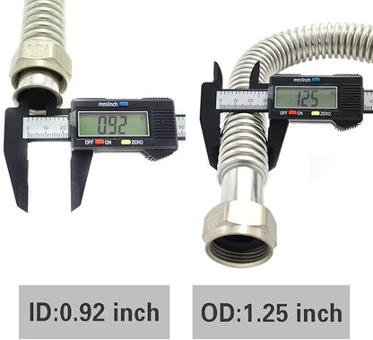 TT FLEX Stainless Steel Corrugated Water Heater Connector Flexible for Water Heater Softener, 1" FIP x 1" FIP, 0.92" ID x 24" Length (2 Pack)