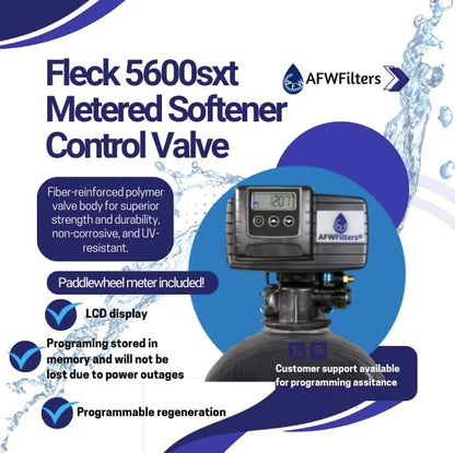 Combo Package Fleck 5600SXT 48,000 Grain Water Softener and Backwashing Carbon Filter