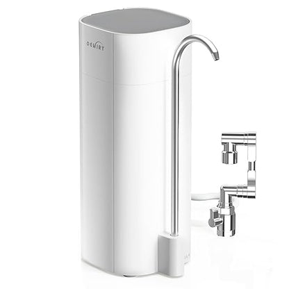 Countertop Water Filter, Upgraded 8000G Alkaline Water Filtration System with Universal Rotating Faucet Extender for Sink Faucet, Reduces 99.99% Chlorine, Heavy Metals, Bad Odor, OM-CF06(1 Filter)