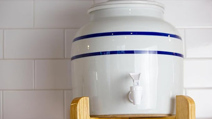 New Wave Enviro Porcelain Water Dispenser, Classic Blue Stripe