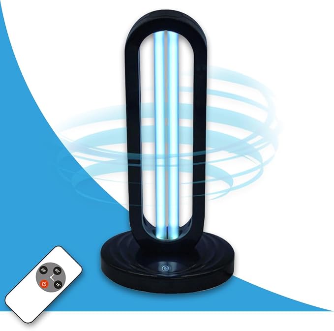 UVILIZER Tower - UV Light Sanitizer & Ultraviolet Lamp with Remote Control (UV-C Cleaner for Home, Room, Office | 38W UVC Disinfection Bulb | Kill Germs, Bacteria, Virus, Dust | USA)