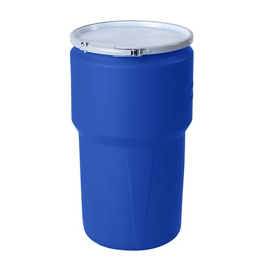 Eagle Plastic Drum, 14 Gallon Drum, DOT Compliant, Made in USA, Blue | High-Density-Polyethylene Construction, Open Head Lab Pack Drum, Metal Lever-Lock Lid, Hazardous Material Storage, Transport