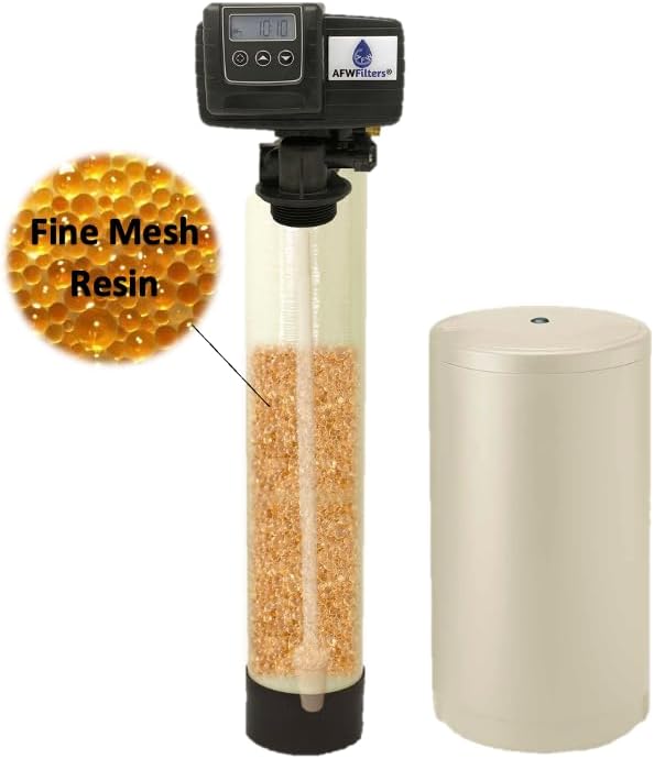 AFWFilters Iron Pro 2 Combination Water Softener Iron Filter Fleck 5600SXT Digital Metered Valve 64,000 Grain - High Flow for Whole House Use - Removes Hardness, Iron, Manganese, Sediment, Rust