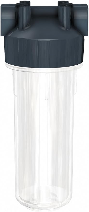 Pentair Pentek R50072 Dura-Series Standard Water Filter Housing, 3/4" NPT #10 Clear Sump with Mounting Cap, 10-Inch, Slate/Clear