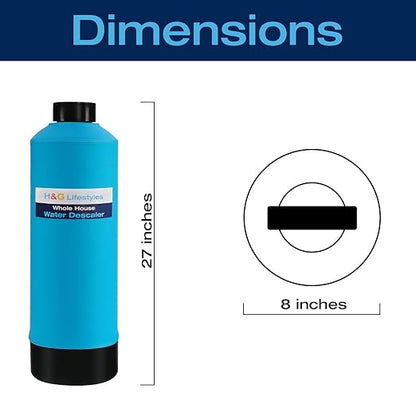 H&G Lifestyles Whole House Water Descaler Saltless,Up to 700,000 Gallons | NSF Certified Salt Free Water Softener Systems for Well Water, Anti Scale Buildup,Scale Inhibitor Filter,Silver-Enhanced