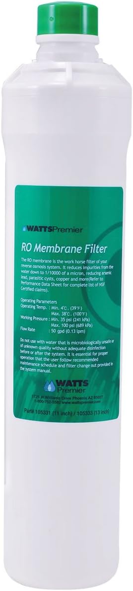 Watts Premier RO Pure Plus Reverse Osmosis Water Filter Replacement Kit (5 Pack) | Watts Premier RO Pure Reverse Osmosis Filtration System Water Filter Replacement Cartridge (1 Pack)