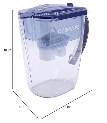 3.5L Alkaline Water Filter Pitcher - 2 Filters Included, BPA Free, Multi-Stage Filtration System for pH Improvement and Purification