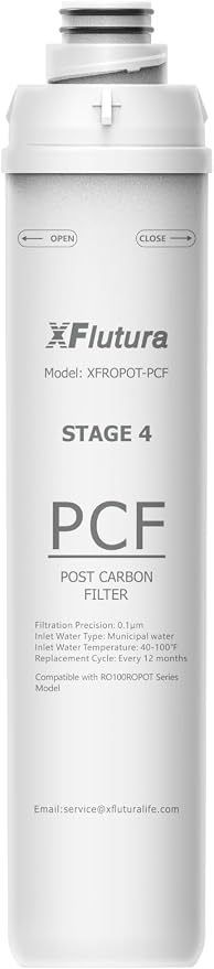 RO100ROPOT Series PCF Fliter Replacement Cartridge Compatible with Bluevua RO100ROPOT(RO100ROPOTUV) Series Water Filter, 1-Year Replacement Cartridge, 4th Stage (1 Pack)