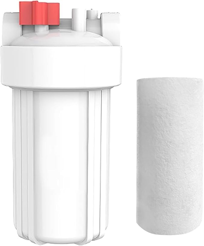 Whole House Water Filtration System, 7.09” x 13.39” Sediment Pre-Filter, PP Cotton Cartridge, Large White Housing for Well & City Water