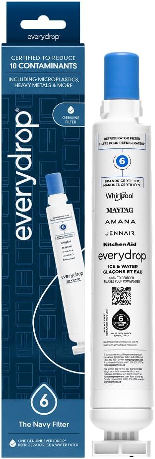 everydrop by Whirlpool Ice and Water Refrigerator Filter 6, EDR6D1, Single-Pack