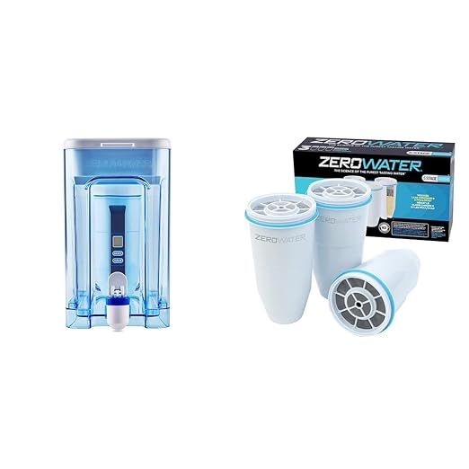 ZeroWater 32 Cup Ready-Read 5-Stage Water Filter Dispenser, NSF Certified to Reduce Lead and PFOA/PFOS, 3-Pack