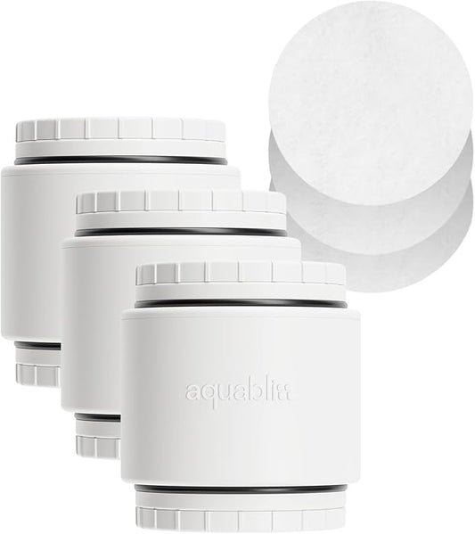 Aquabliss SFC500 Filter Cartridges 3pcs & 30pc Pack of Sediment Pads (Exclusive Bundle)