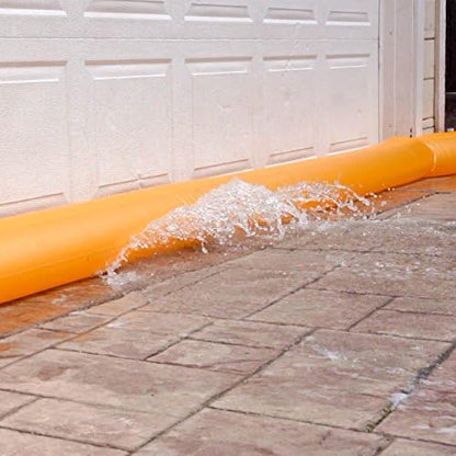 The Original HydraBarrier Standard Flood Barrier – 24 ft Long x 4 in High – Light, Reusable Sandbag Alternative – Flood Control & Diversion Tube for Home, Garage, Door & Property Protection