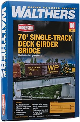 Walthers Cornerstone 70' Single Track Railroad Deck Girder Bridge - Kit Train Collectable Train