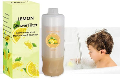 Shower Filter for Hard Water Filter Vitamin C Shower Aromatherapy Replacement Cartridge Bathroom Accessories Remove Chlorine Fluoride Heavy Metals Improves Skin Condition Protects Hair Lemon Scent