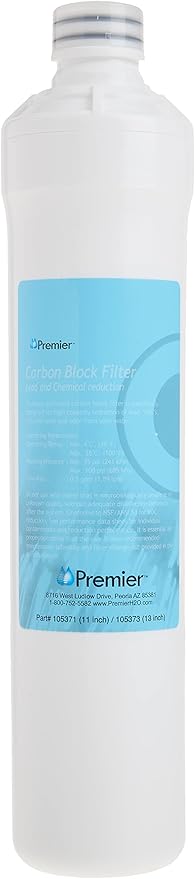 Watts Premier Pure UF-3 Heavy-Duty LVOC Carbon Filter for RO Pure Reverse Osmosis System, 1-Micron Water Filter Replacement, Push Button Assembly, Reduces Lead and VOCs