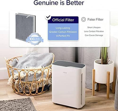 Levoit Vital 100 Air Purifier Genuine Replacement Filter, 2 Pack | AHAM VERIFIDE, High-Efficiency Activated Carbon for Removal of Smoke, Odors, Allergens, Pollen, Vital 100-RF, White