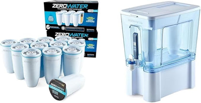 ZeroWater Official Replacement Filter - 5-Stage 0 TDS Filter Replacement & 52-Cup Ready-Read 5-Stage Water Filter Dispenser with Instant Read Out - 0 TDS for Improved Tap Water Taste