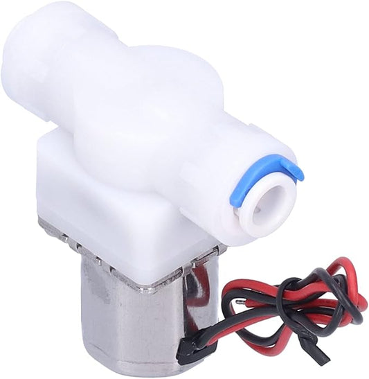 Electric Solenoid Valve 14 Inch Quick Connect Normally Closed DC4.5V Pulse Water Control for RO systems drinking water nylon stainless steel 209BK 1 pack