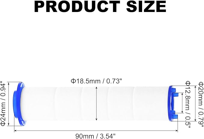 uxcell 12 Pcs Shower Head Filter 3.5 Inch PP Cotton Filter Cartridge Replacement High-Pressure Handheld Fan Shower Jet Sets