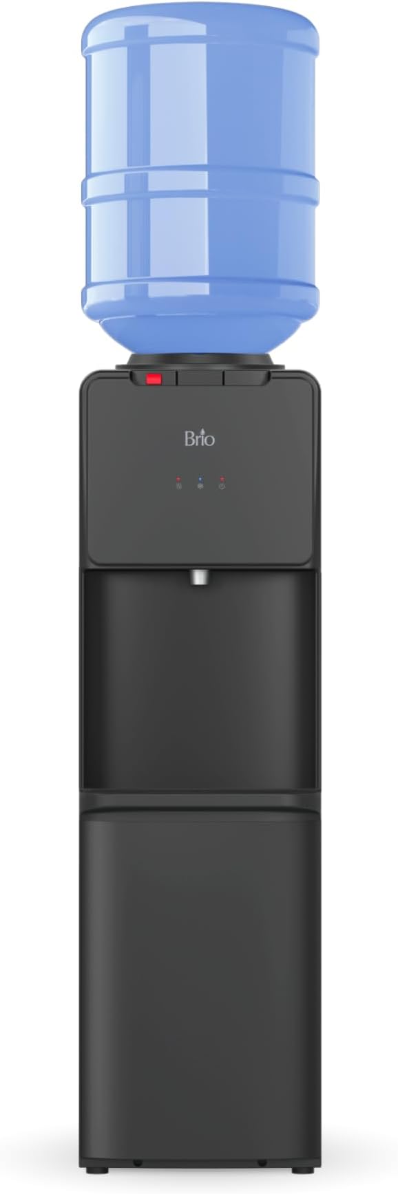 Brio 130 Series Top-Load Water Cooler Dispenser for 3- and 5-Gallon Bottles, Hot & Cold, Spill-Free Loading, Child Safety Lock, Energy Star 3.0, Black