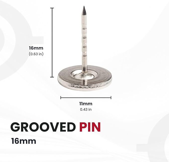 16MM GROOVED Flathead Pins for Retail Security Tags EAS Loss Prevention – 1000 Count – Checkpoint Security Compatible for Theft Prevention – for Apparel, Accessories, Others by BullsEye Protection