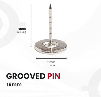 16MM GROOVED Flathead Pins for Retail Security Tags EAS Loss Prevention – 1000 Count – Checkpoint Security Compatible for Theft Prevention – for Apparel, Accessories, Others by BullsEye Protection