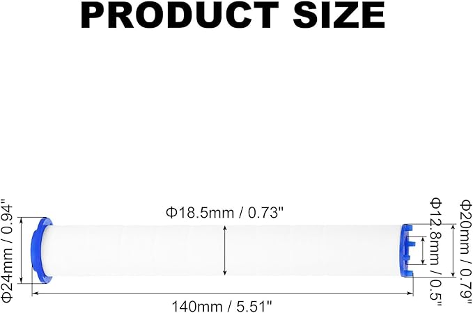 uxcell 12 Pcs Shower Head Filter 5.5 Inch PP Cotton Filter Cartridge Replacement High-Pressure Handheld Fan Shower Jet Sets