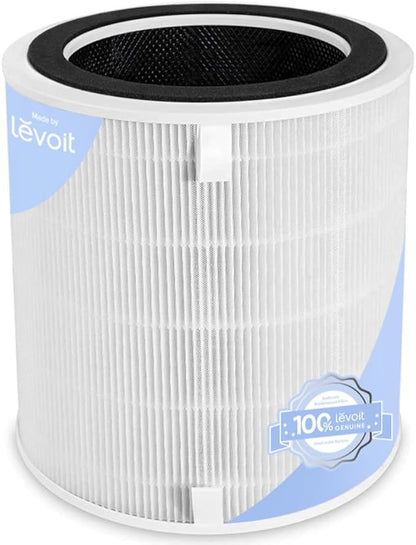 Levoit LV-H135 Air Purifier Genuine Replacement Filter, 1 Pack | High-Efficiency Activated Carbon for Removal of Smoke, Odor, Allergens, Pollen, LV-H135-RF, White