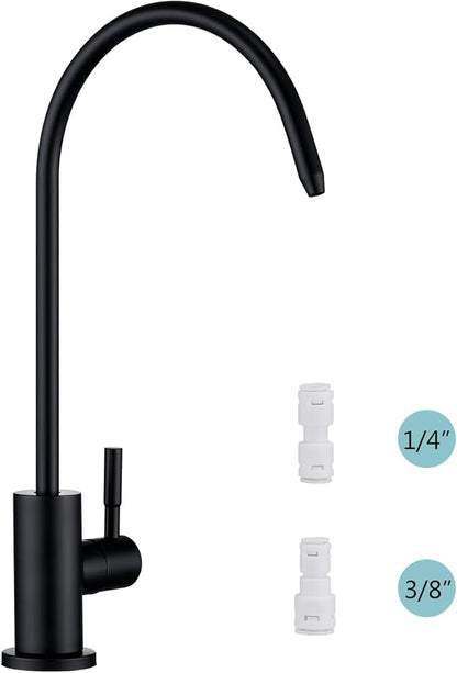 Tohlar Drinking Water Faucet for Kitchen Sink, Black Filtered Water Faucets Lead-Free Reverse Osmosis Faucet Water Filtration System 304 Stainless Steel, Matte Black Finish