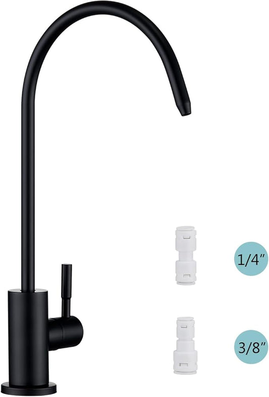 Tohlar Drinking Water Faucet for Kitchen Sink, Black Filtered Water Faucets Lead-Free Reverse Osmosis Faucet Water Filtration System 304 Stainless Steel, Matte Black Finish