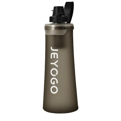 1L Collapsible Water Filter Bottle, 0.1 Micron Hollow Fiber Water Filter Bag, BPA-Free Filtration Bladder for Hiking, Backpacking, Camping, Cycling & Emergency Survival(Slate Gray, 1L)
