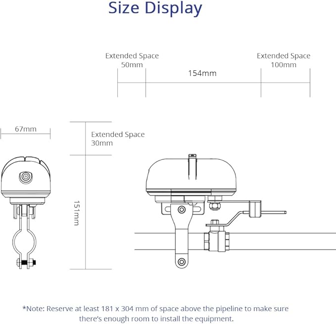 Smart Valve Controller, Works with Alexa & Google Voice Control Smart Life App Control, Remote Water ShutOff Valve, Easy Install on 1/2" to 1" in Pipe, Require Tuya Zigbee Hub (Tuya Zigbee Version)