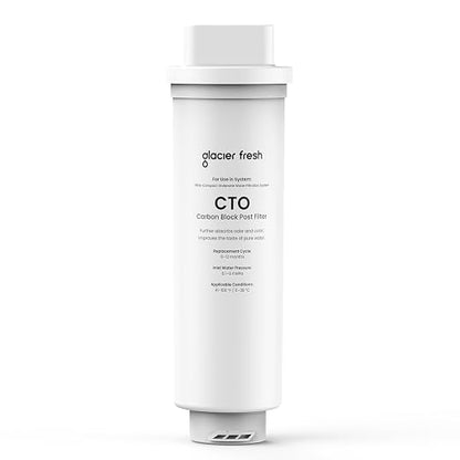 GLACIER FRESH CTO Replacement Filter for GFU06 Ultra Filtration System | Tankless Ultra Compact Design, with Faucet, No Electricity & Waste Water, Preserve Beneficial Minerals No TDS Reduction