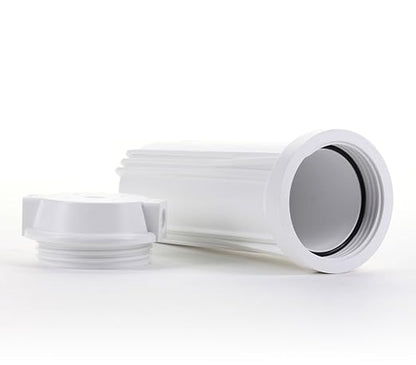 Hydronix HF2-10WHWH14, 10" White Housing with White Flat Cap For RO & Filtration Systems, 1/4" Ports