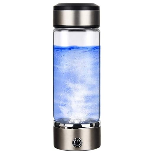 Rich Hydrogen Cup, Rechargeable Water Ionizer Portable Glass Bottles with Alkaline Energy 3 Minutes Micro Electrolysis Hydrogen Production