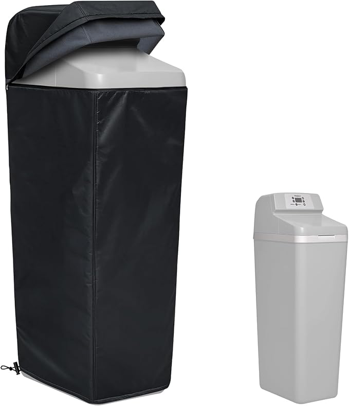 Water Softener Insulation Cover for Winter Heavy Duty With built-in anti-freeze Felt Outdoor Low-temperature Protection Cover for WHES30E / WHES40E Grain Softener and 350/420 Water Softener (Black)