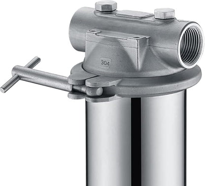 Amwater 304 Stainless Steel Filter Housing for Filter Cartridge, Water Filter Housing for Whole House Water Purification of Stainless Steel 304 (20" C Housing-1 NPT)