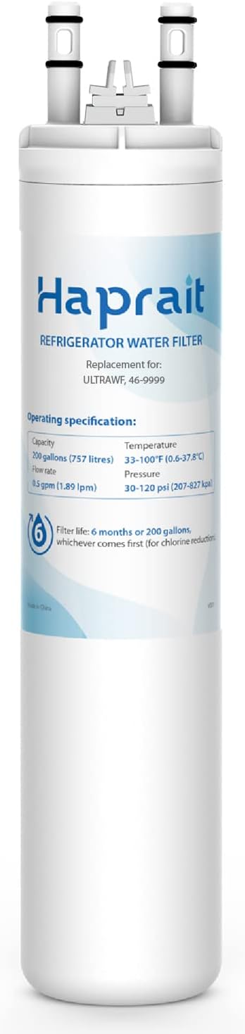 Haprait HP005 Replacement for Frigidaire ULTRAWF, Pure Source Ultra, Kenmore 9999, 469999, 46-9999, A0094E28261 Water and Ice, Height 11 inches, 1 Count