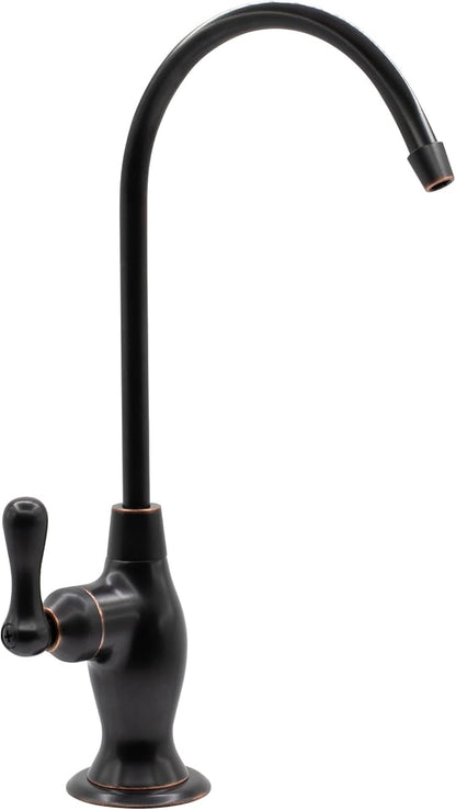 Metpure Non-airgap NSF Certified RO Faucet Reverse Osmosis Drinking Water Filtration System Water Dispenser Spout (Dark Oil Rubbed Bronze). Vase Style with Faucet Wrench.