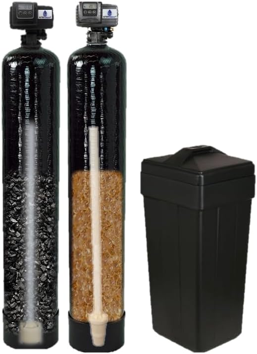 Combo Package Fleck 5600SXT 48,000 Grain Water Softener and Backwashing Carbon Filter