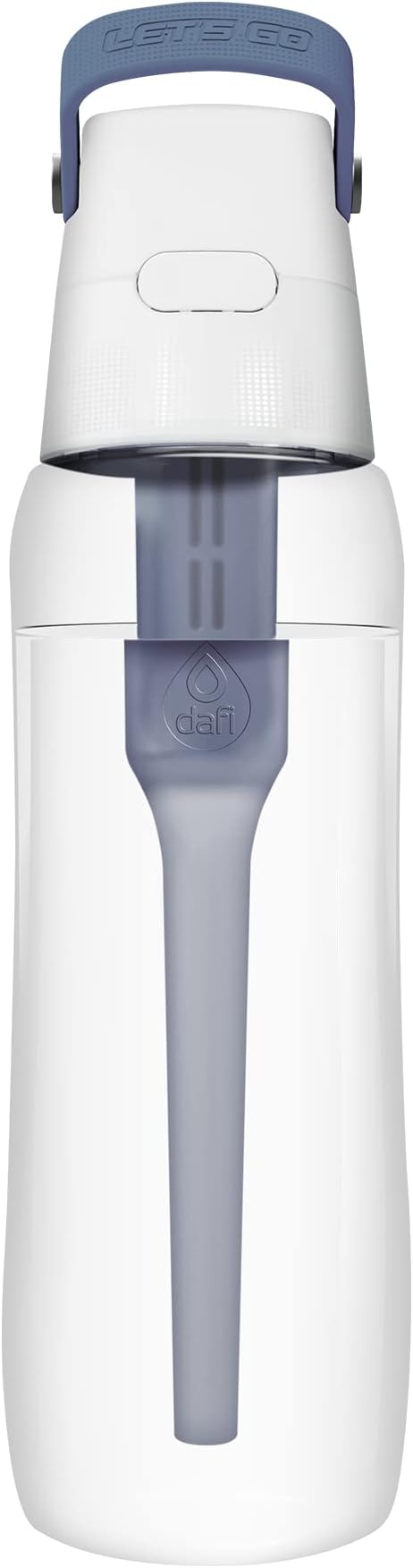 Dafi Filtered Water Bottle with Straw 24 oz - Sports Water Bottle Reusable with Carbon Filter for Travel, Gym, Daily Use - Leakproof, BPA-Free with Hypoallergenic Mouthpiece & Carrying Handle - Gray