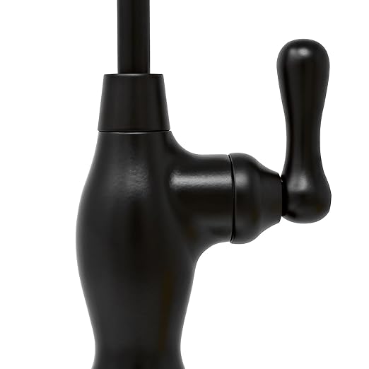 Metpure Airgap RO Faucet Reverse Osmosis Drinking Water Filtration System Water Dispenser Spout (Matte Black) with Pre-Inserted Tubing and Faucet Wrench. Vase Style. NSF Certified.