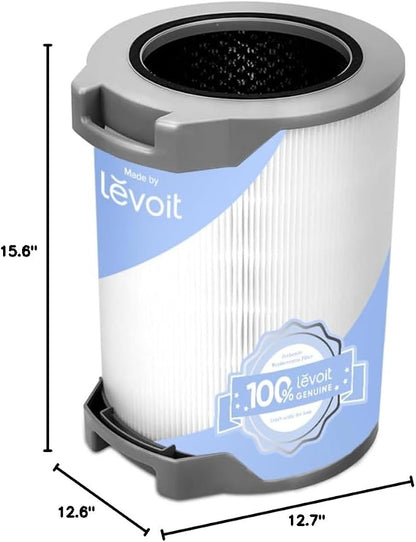 Levoit LV-H134 Air Purifier Genuine Replacement Filter, 1 Pack | High-Efficiency Activated Carbon for Removal of Smoke, Odor, Allergens, Pollen, LV-H134-RF, White