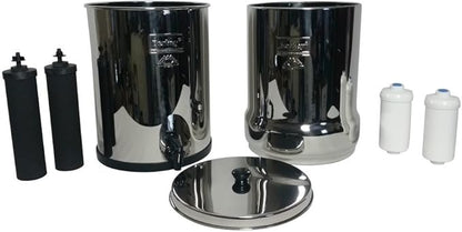 Royal Berkey Gravity-Fed Water Filter System 3.25 Gallon with 2 Black Berkey Elements, 2 PF-2 Fluoride and Arsenic Reduction Elements