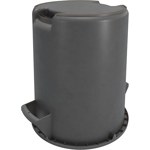 SPARTA Bronco Waste Container Trash Container, Round Trash Bin for Disposal, 10 Gallons, Gray, (Pack of 6)