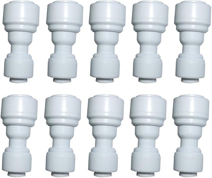 Reducing Straight Union 3/8" to 1/4" Quick Connector fittings RO Water Filters set of 10