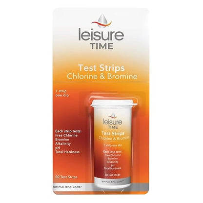 Leisure Time 45006A Spa & Hot Tub Test Strips for Chlorine and Bromine,(Pack of 12)