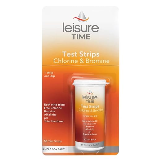 LEISURE TIME Spa Test Strips for Chlorine & Bromine with Metal Gon Protection for Spas and Hot Tubs, 16 fl oz