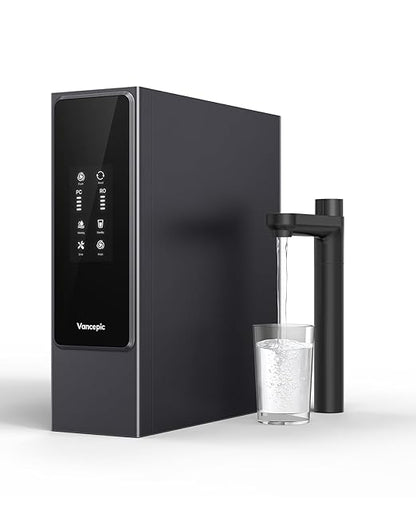 Vancepic Under Sink Reverse Osmosis Water Filter System,0.42 GPM High Flow 600 GDP Tankless RO System,2:1 Pure to Drain Ratio, 95% TDS Removal, Space-Saving Design with Faucet, NSF/EPA Standards V600